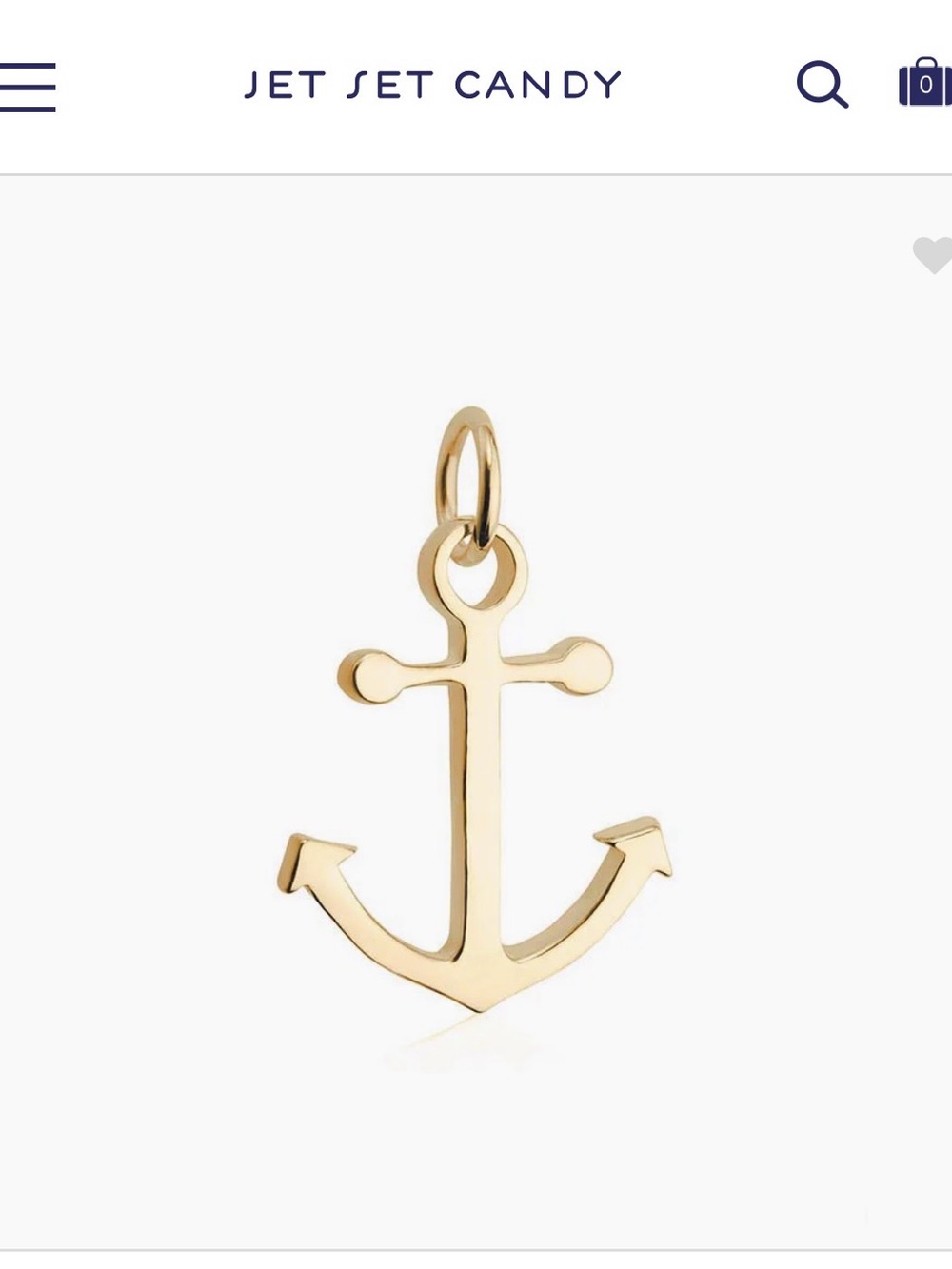 Jet Set Candy Gold Vermeil Anchor Charm